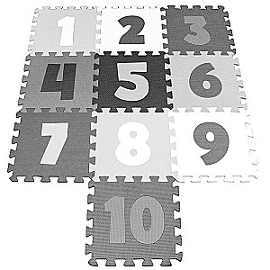 Modular Puzzle Mat - Numbers, Gray