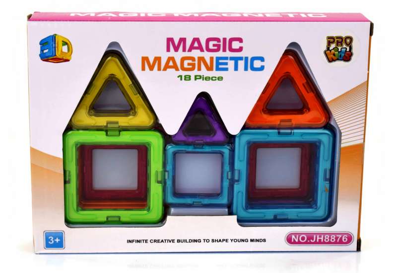 Children's Magnetic Blocks - Magic Magnetic, 18 Elements