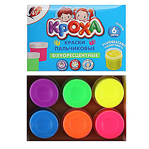 Finger paints - fluorescent, 6 colors