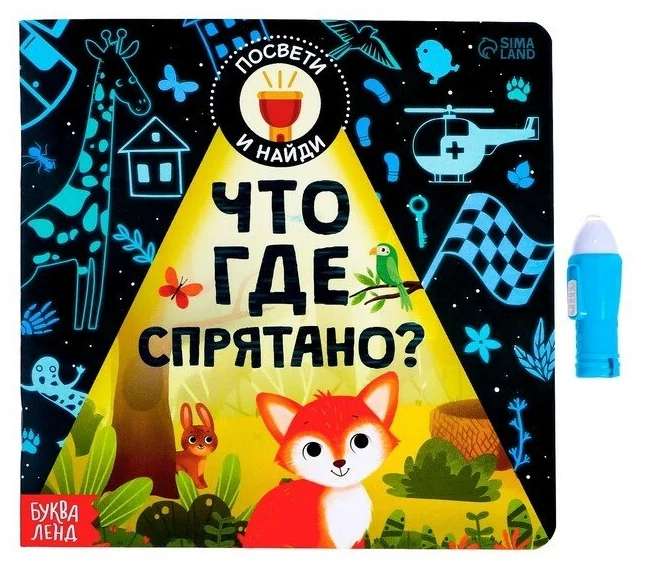 Book with a flashlight - What is hidden where?