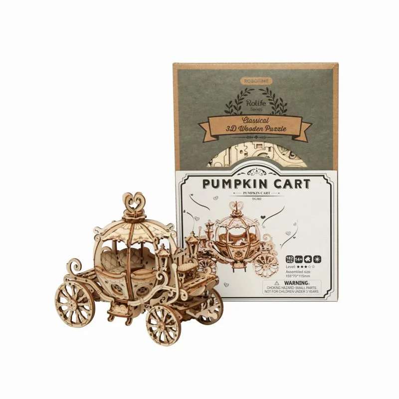 Wooden 3D Puzzle ROBOTIME - Pumpkin Cart