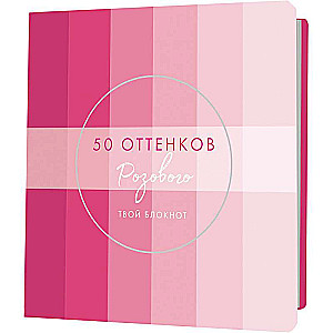 Notebook 50 Shades of Pink with Stripes, Silver Foil