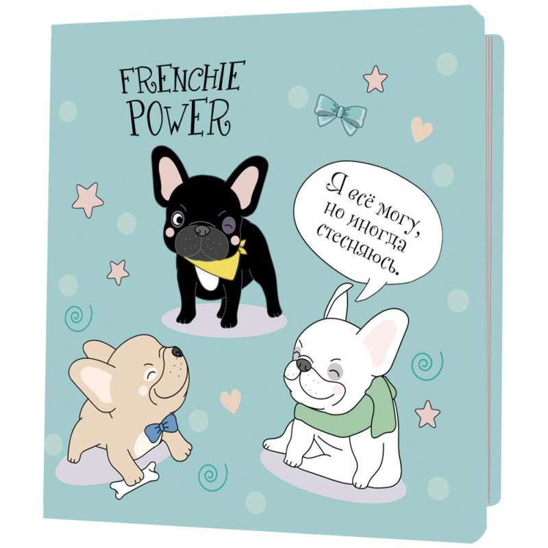 Notebook with French Bulldogs, Blue
