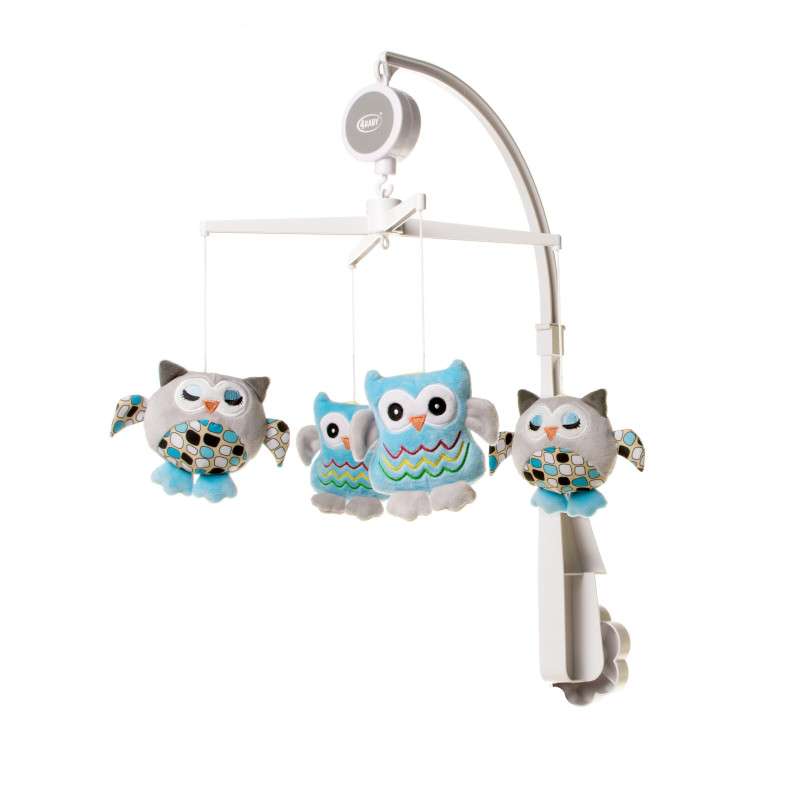 4BABY Crib Carousel - Blue-Grey