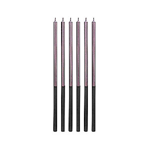 Set of Candles - Platinum 6 pcs, purple color 14.5 cm