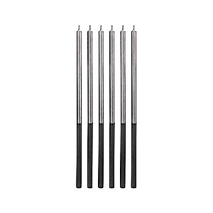 Candle Set - 6pcs. 14.5cm Platinum