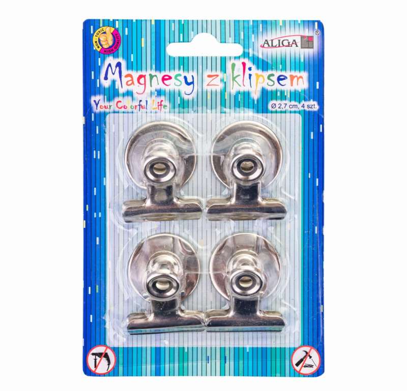 Magnet with clip, 2.7 cm, 4 pcs.