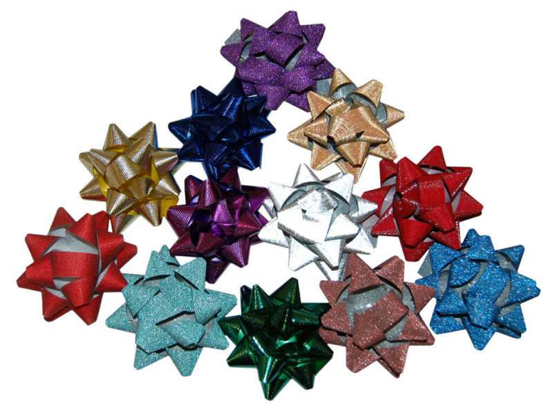 Bow - Star 7.5cm with Velcro, mix