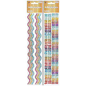 Acrylic crystal stickers 6.5x30cm, mix