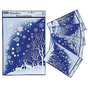 New Year window decoration sticker, 20x30cm, mix