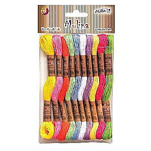 Mouliné embroidery threads 10 colors, 8m