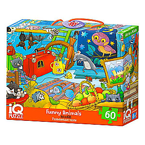 IQ Puzzle with a developmental game 60 pcs. Funny animals 4+