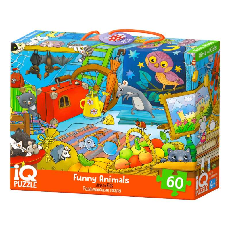 IQ Puzzle with a developmental game 60 pcs. Funny animals 4+