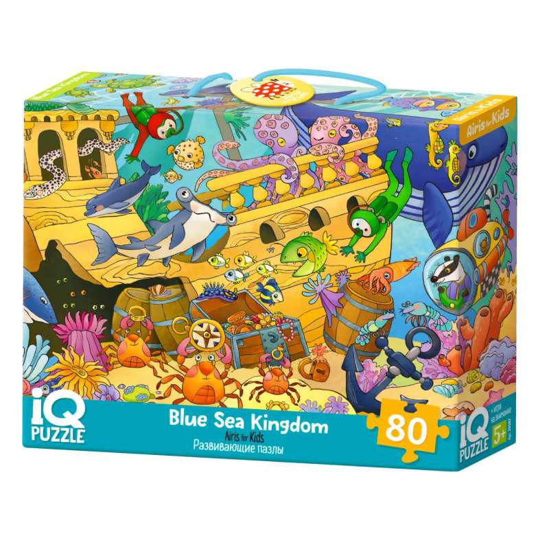 IQ Puzzle with developmental game 80 pcs. Kingdom of the blue sea 5+