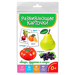 Educational Cards. Vegetables, Fruits, and Berries