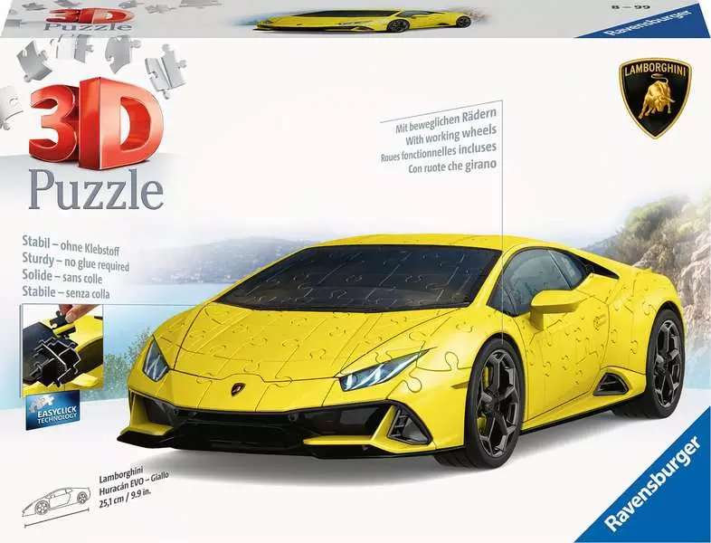 3D puzzle Lamborghini Huracan, yellow