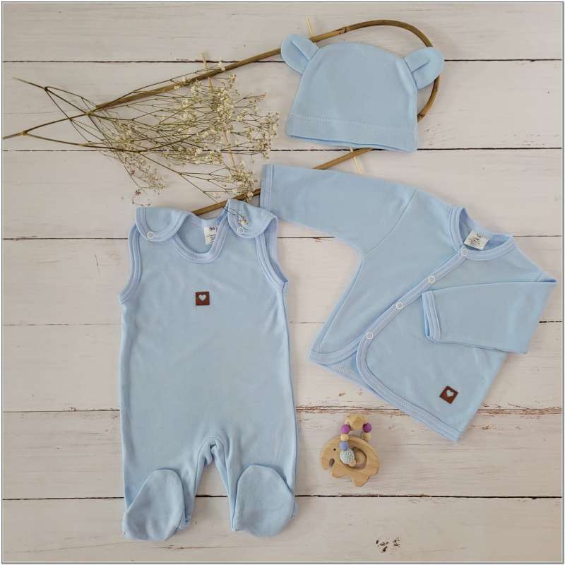 Set 3 pcs: jacket, overalls, hat blue color size 62