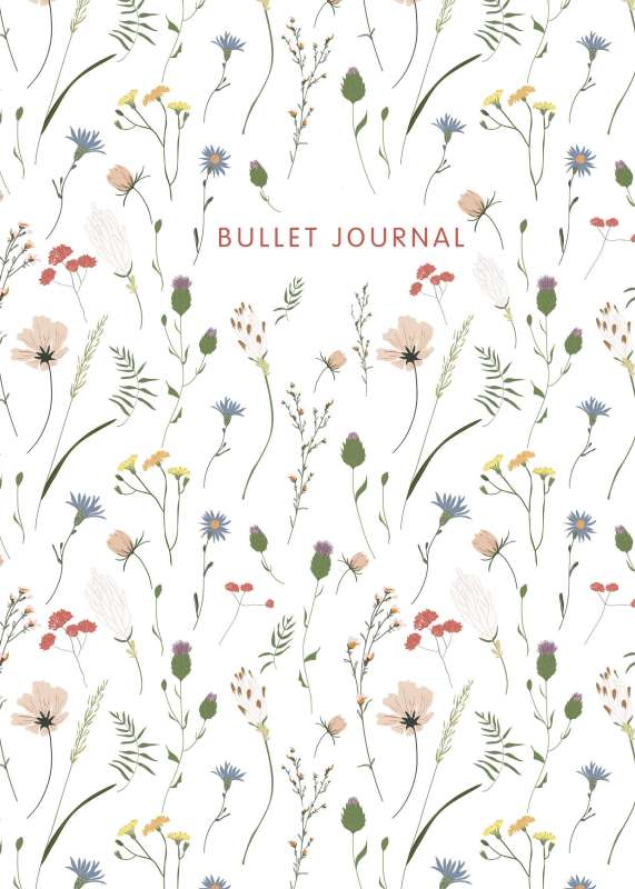 Notebook in Dots: Bullet Journal Field Flowers, 120 pages.