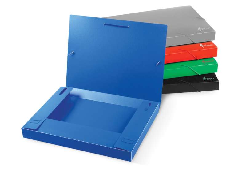 A4 Folder with Rubber Band 30mm Plastic Gray