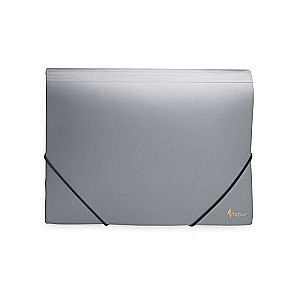 A4 folder with rubber band 17 mm silver plastic