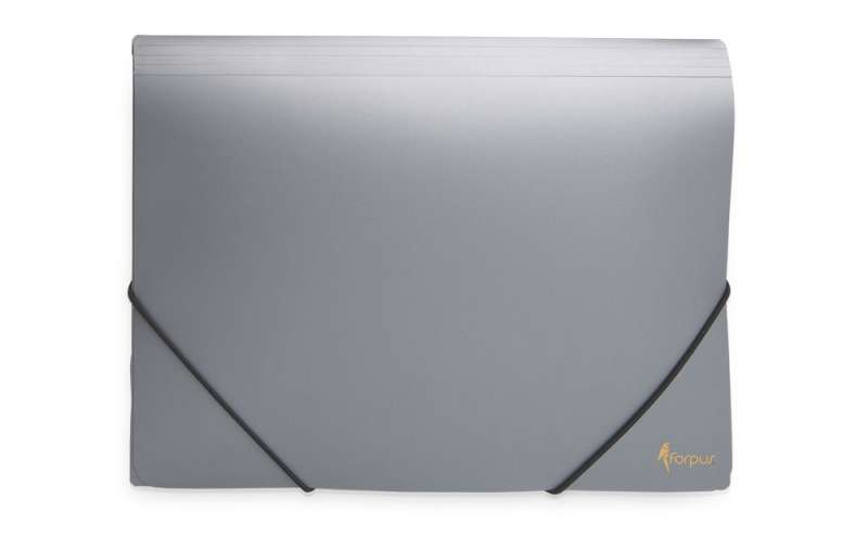 A4 folder with rubber band 17 mm silver plastic