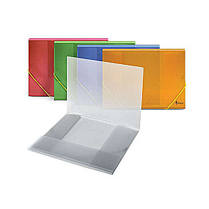 A4 Folder with Rubber Band 20mm Plastic Blue Transparent