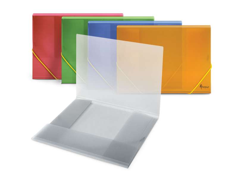 A4 Folder with Rubber Band 20mm Plastic White Transparent