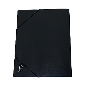 A4 Folder with Rubber Band 17mm Black Plastic