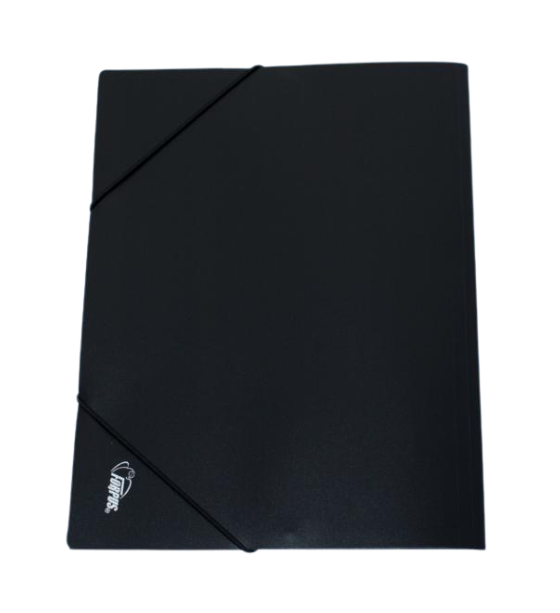A4 Folder with Rubber Band 17mm Black Plastic