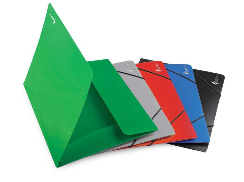 A4 Folder with Rubber Band 17mm Plastic Gray