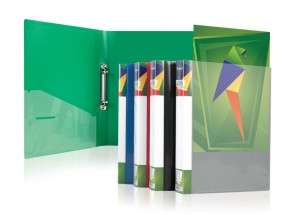 A4 folder with 2 rings 25mm green