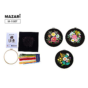 Embroidery kit for embroidery 27 x 27 cm, assorted 3 designs