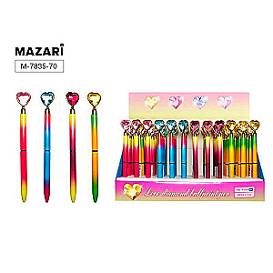 Ballpoint pen with rotating mechanism LOVE DIAMOND 2, BLUE