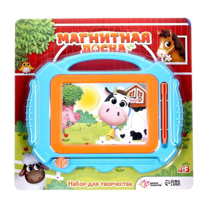 Magnetic Drawing Board with Stencil - Farm
