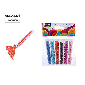 Bead set, 6 colors x 7 g, 4 mm, glass vial