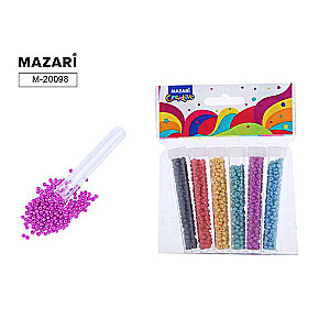 Bead Set, 6 colors x 7 g, 3 mm, glass vial