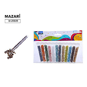 Bead set, 12 colors x 7 g, 4 mm, plastic tube