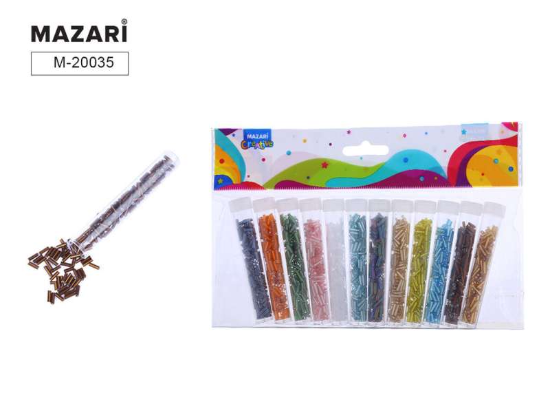 Bead set, 12 colors x 7 g, 4 mm, plastic tube