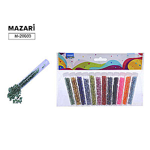 Bead set, 12 colors x 7 g, 3 mm, plastic vial