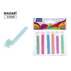 Bead set, 6 colors x 7 g, 2 mm, plastic tube