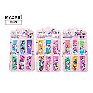 Magnetic bookmark set, 6 pcs, 5.8x2 cm, assortment of 3 designs