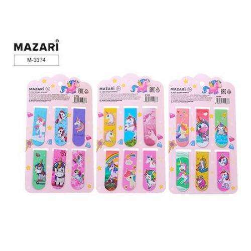 Magnetic bookmark set, 6 pcs, 5.8x2 cm, assortment of 3 designs