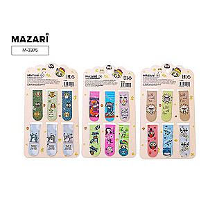 Magnetic bookmarks set, 6 pcs, 5.8x2 cm, assortment of 3 designs