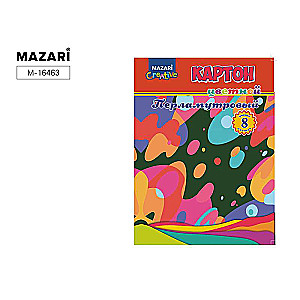 Set aus farbigem, perlmuttbeschichtetem Karton, 8 Blatt, 8 Farben, in einer Mappe