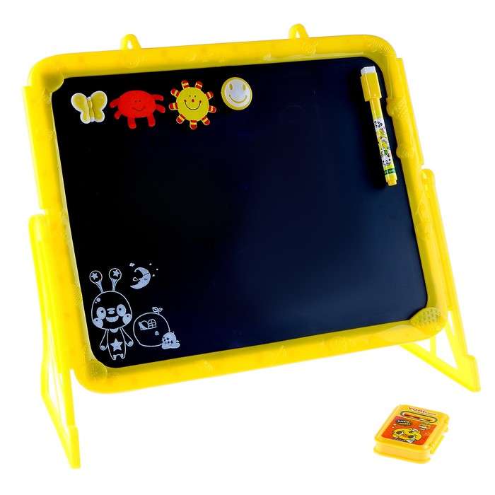 Double-sided magnetic drawing board with stand
