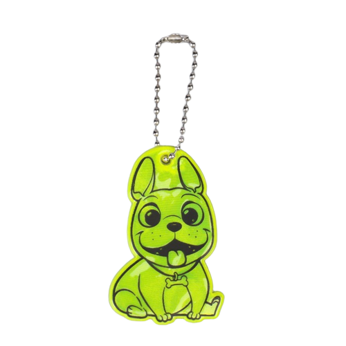 Reflective element double-sided French bulldog 3.6*5.7cm chain