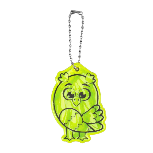 Reflective element double-sided owl 4.2*6cm chain