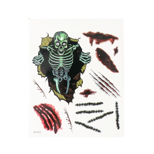 Color Tattoo on Body - Skeleton and Wounds 12x15 cm