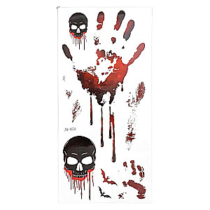 Color Tattoo on Body - Skulls and Tracks 10x21 cm