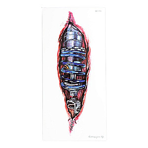 Color Tattoo on Body - Cyborg Wound 10x21 cm